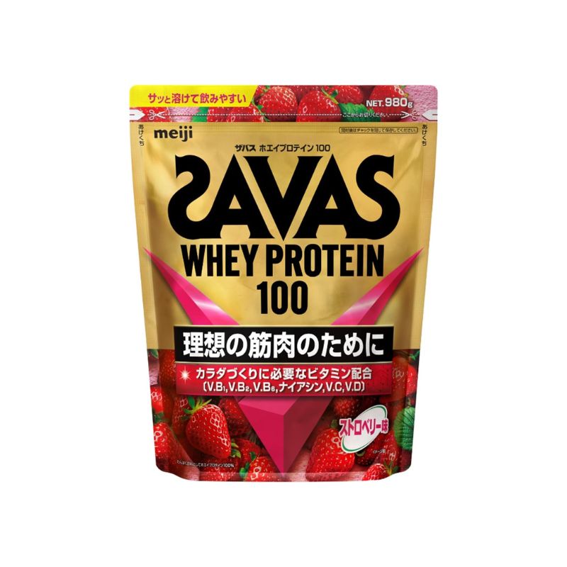 SAVAS Whey Protein 100 Strawberry Flavor 980g Meiji Direct from Japan