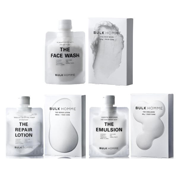 BULK HOMME  Men's skin care The FACE WASH THE REPAIR LOTION THE EMULSION