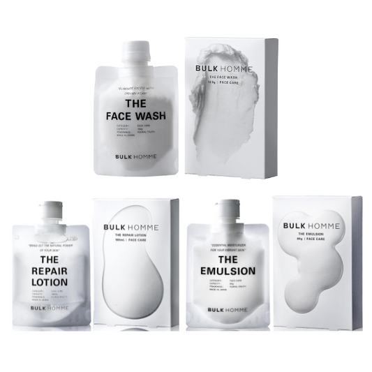 BULK HOMME  Men's skin care The FACE WASH THE REPAIR LOTION THE EMULSION