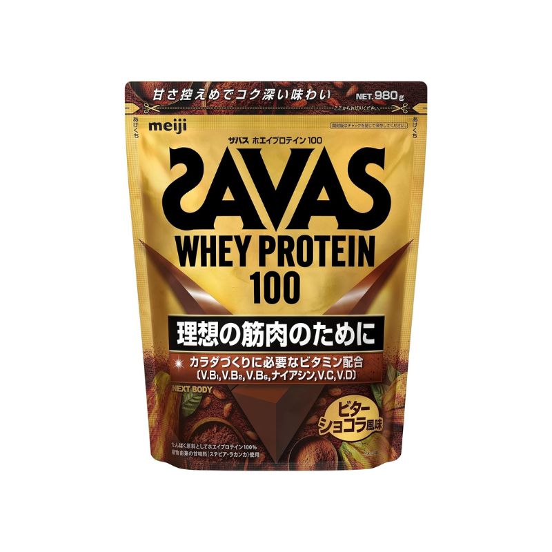 SAVAS Whey protein 100 bitter chocolate flavor 980g MEIJI