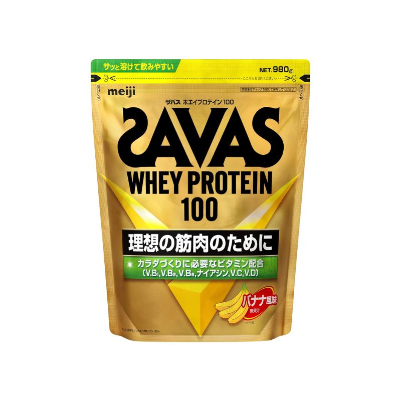 SAVAS Whey Protein 100 Banana Flavor 980g Meiji